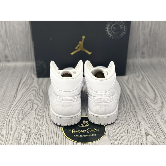 Nike Air Jordan 1 Mid 554724-109 White/Pure Platinum Men\'s B-GRADE Sz 8.5